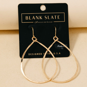 Handmade Thin Teardrop Cutout Earrings