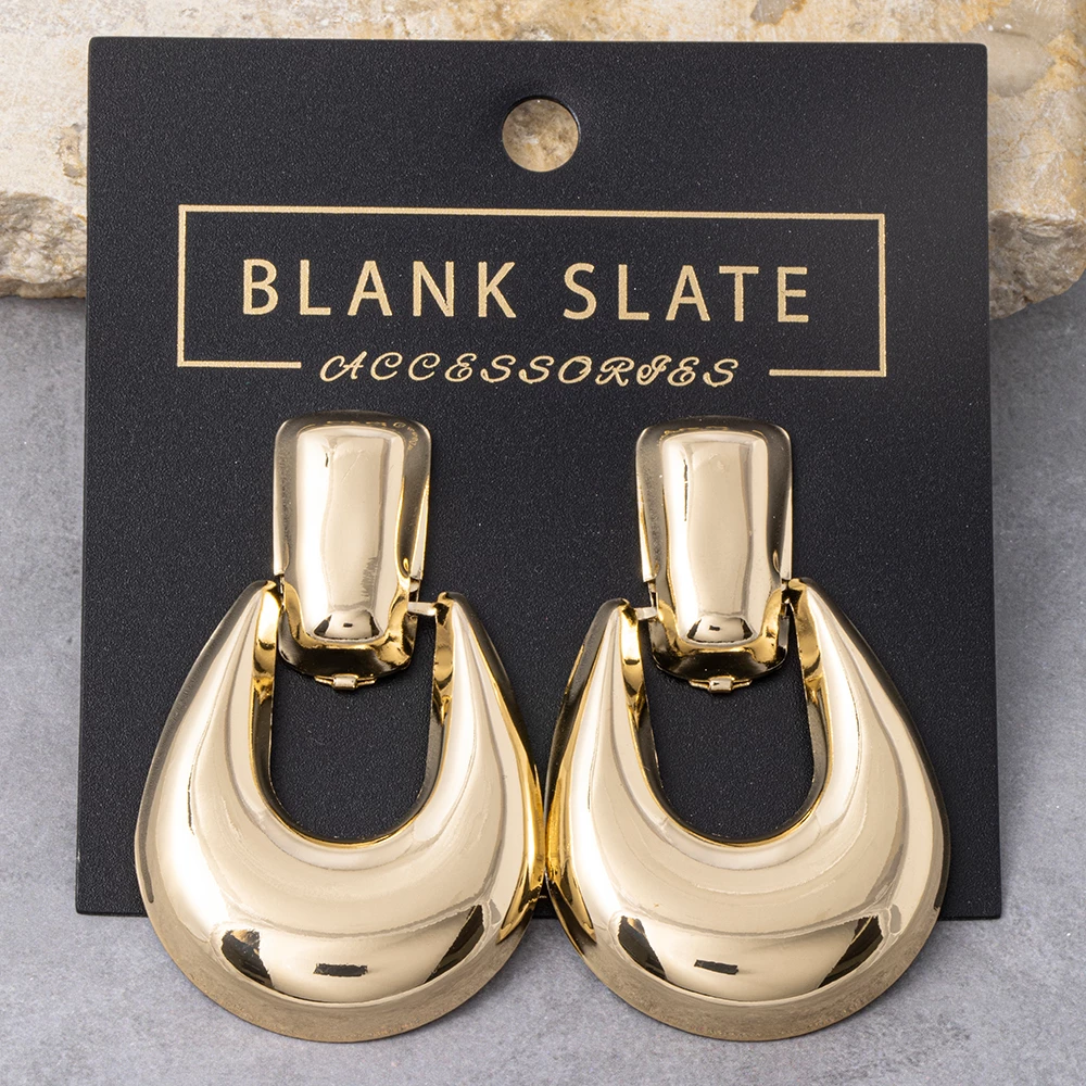 Chunky Puffed Teardrop Doorknocker Earrings