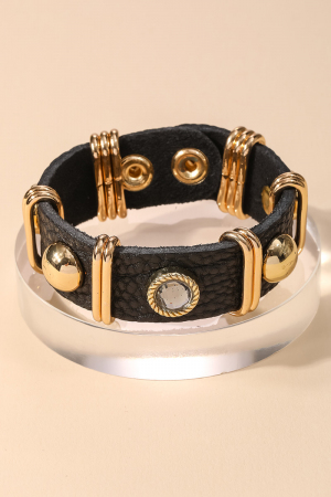 Faux Leather Strap Fashion Bracelet