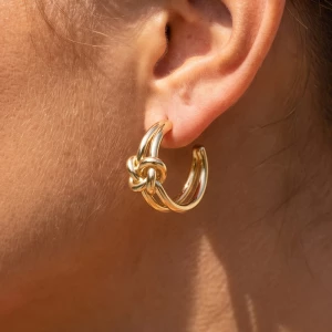 Love Knot Double Wire Hoop Earrings