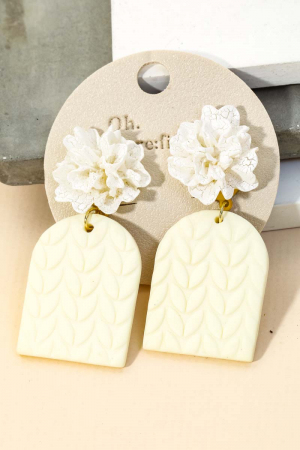 Floral Polymer Clay Drop Earrings