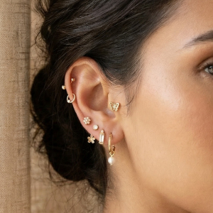 Ten Pair Butterfly Flower Earrings Set