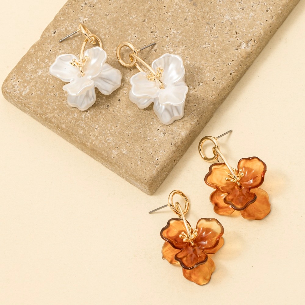 Acrylic Flower Drop Earrings