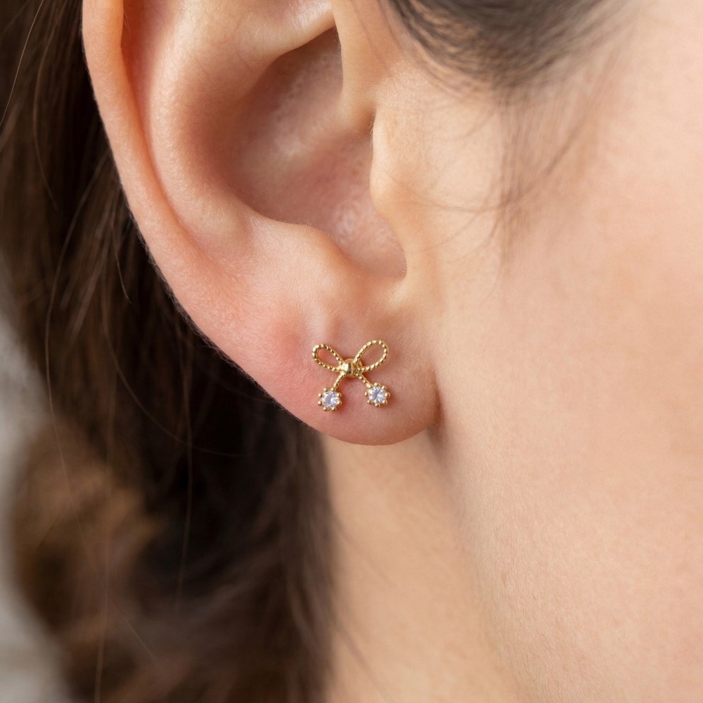 Gold Dipped Mini Butterfly Stud Earrings