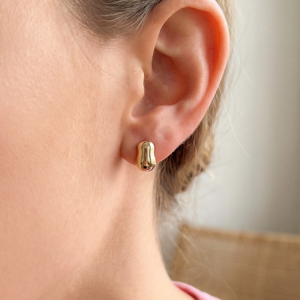 Mini Bean Stud Earrings