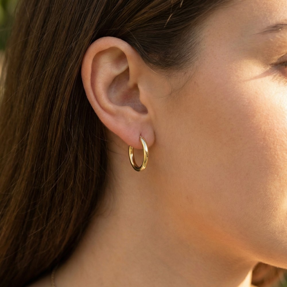 Small Latch Tube Hoop Earrings
