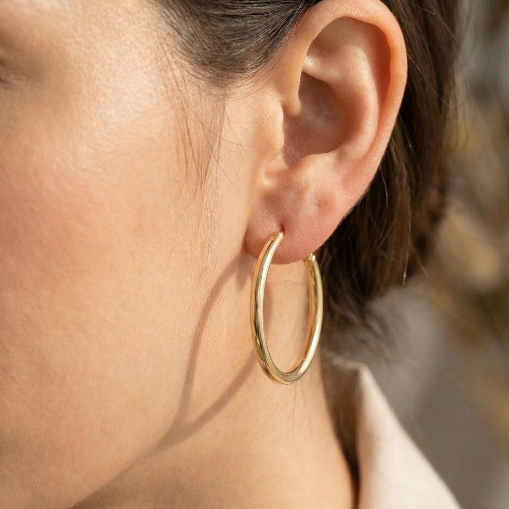 Large Tube Hoop Earrings