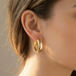 Wide Latch Hoop Earrings
