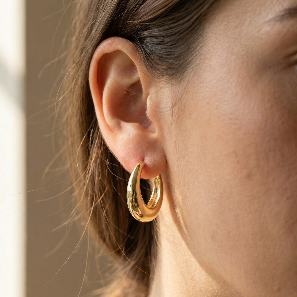 Narrow Graduated Hoop Earrings