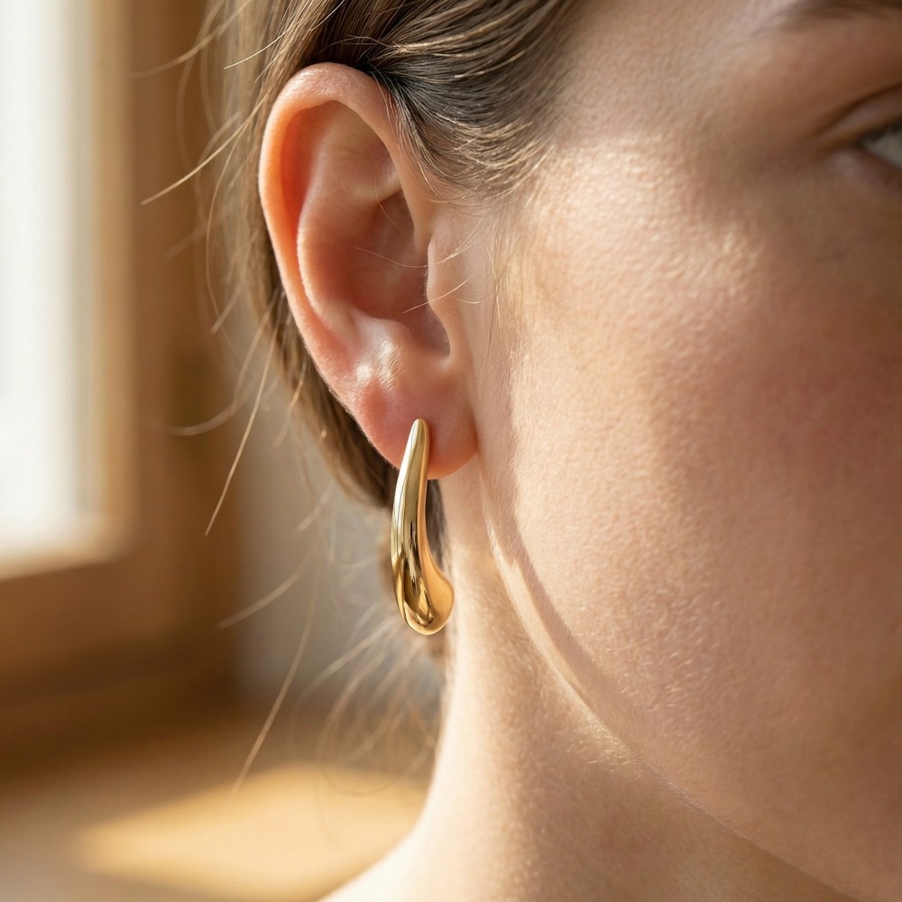 Sculptural Curved Drop Earrings