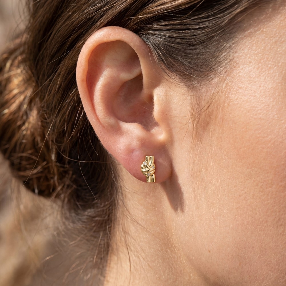 Gold Dipped Rope Knot Earrings