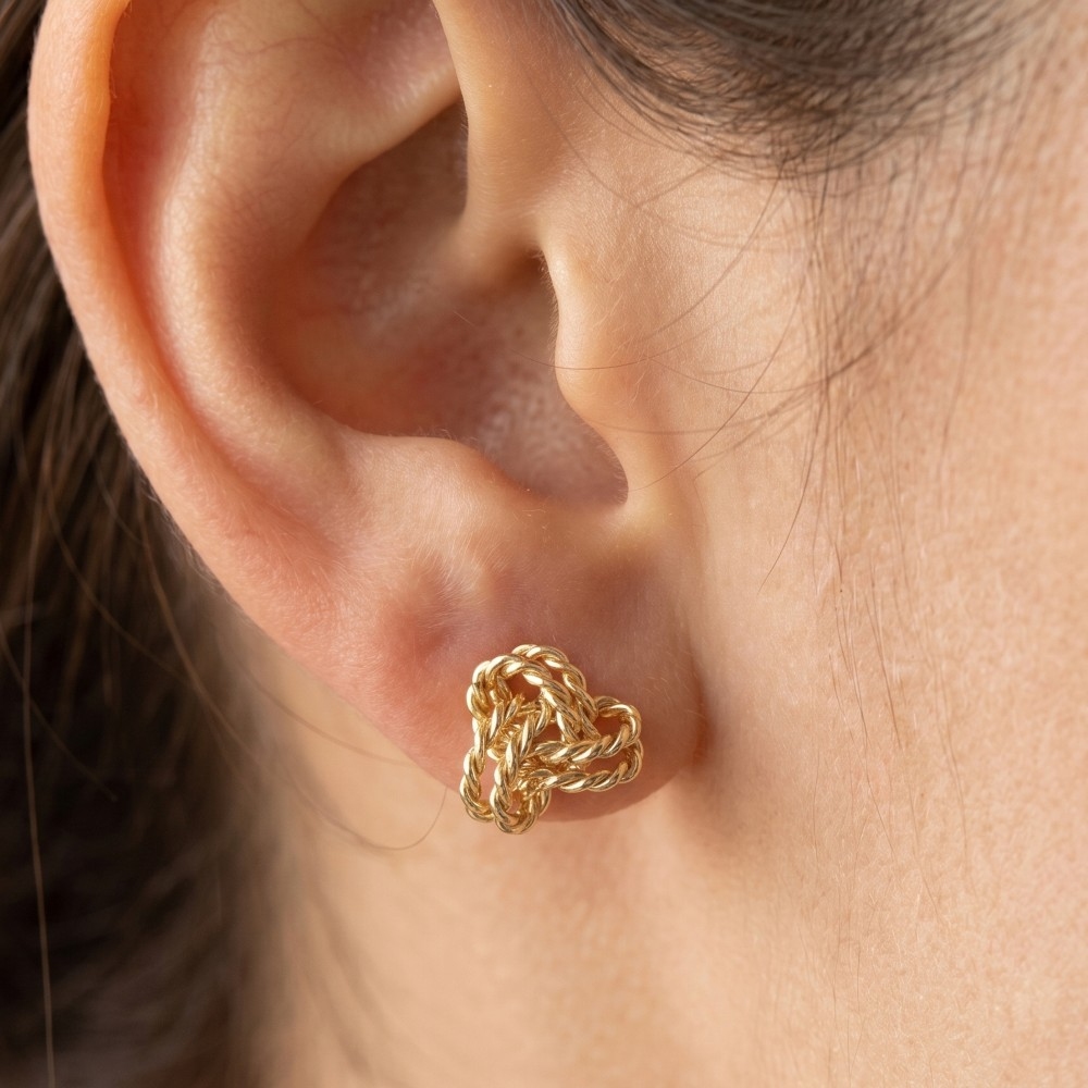 Twisted Rope Knot Stud Earrings