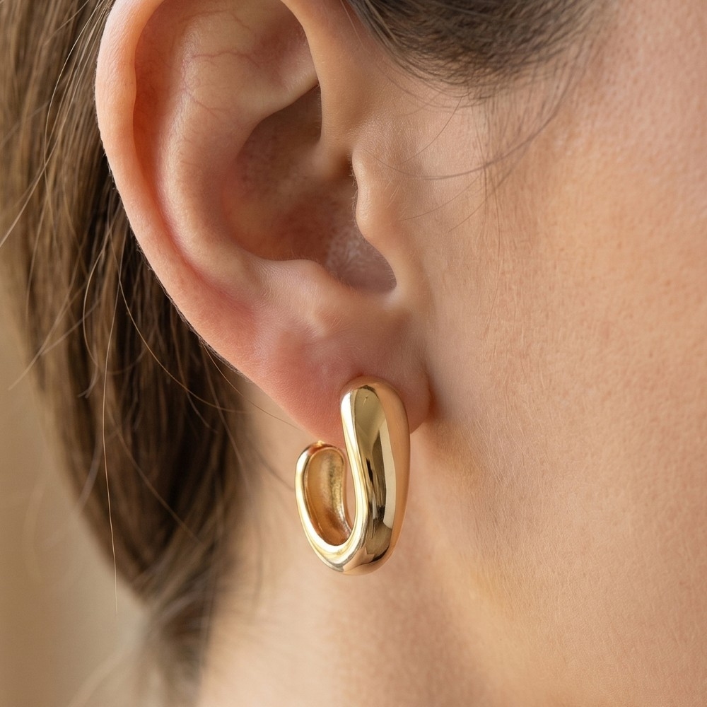 Small Dome Huggie Hoop Earrings