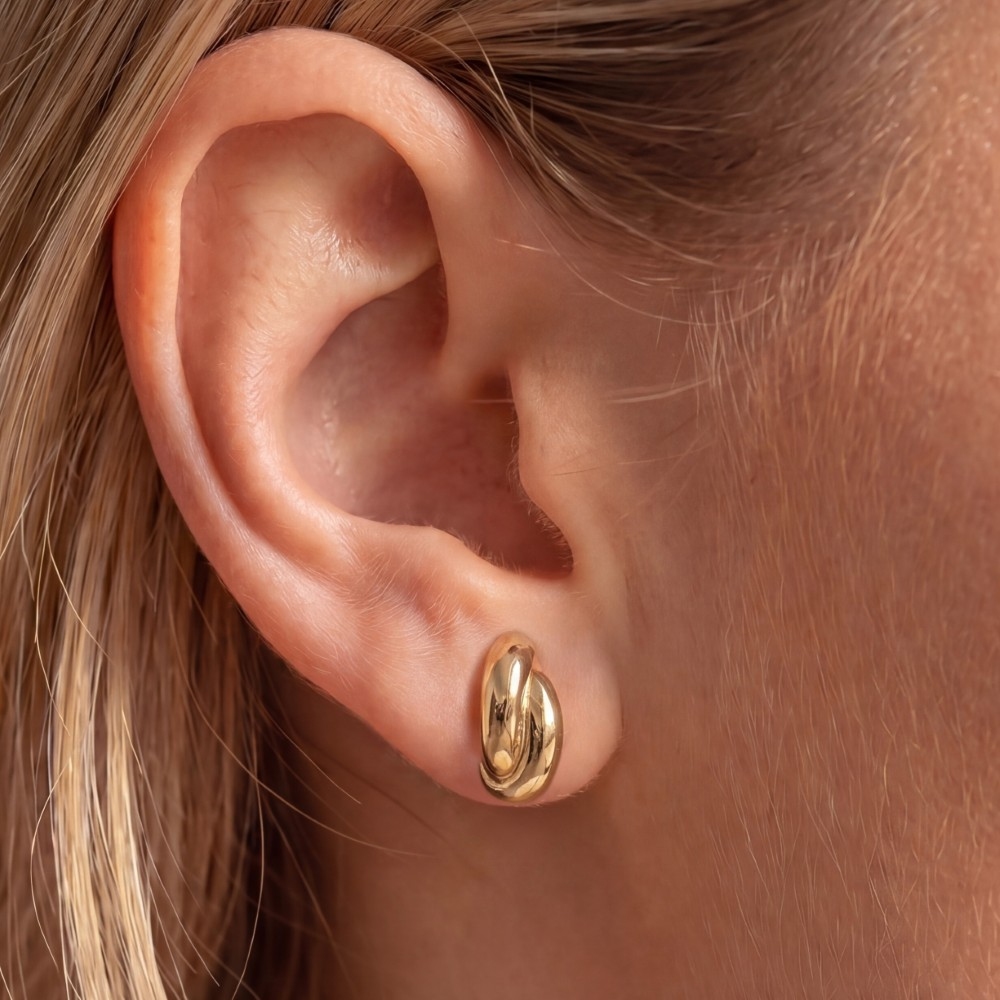 Puffy Teardrop Huggie Hoop Earrings