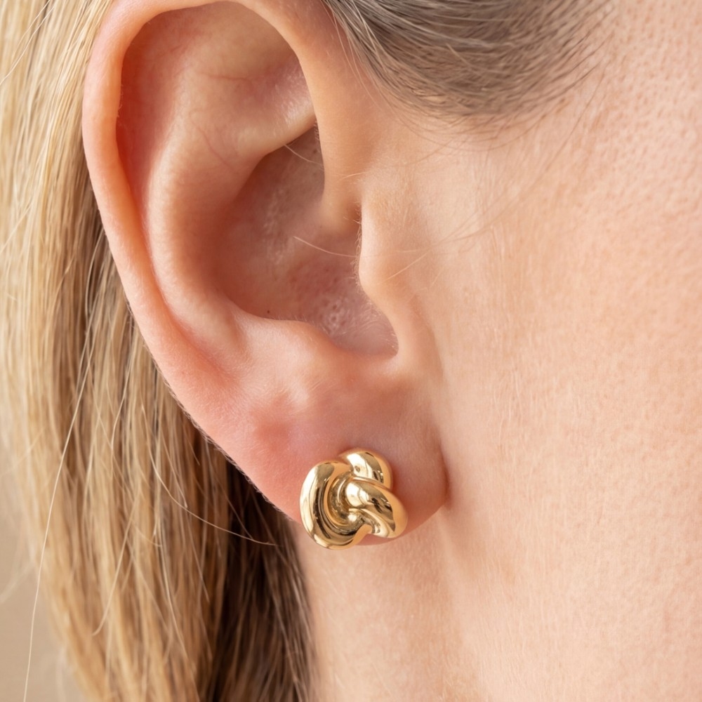 Puffy Knot Stud Earrings