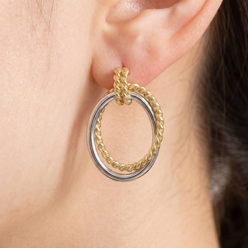 Twisted Rope Ring Drop Earrings