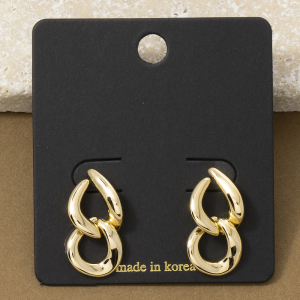 Double Interlocked Teardrop Loop Drop Earrings