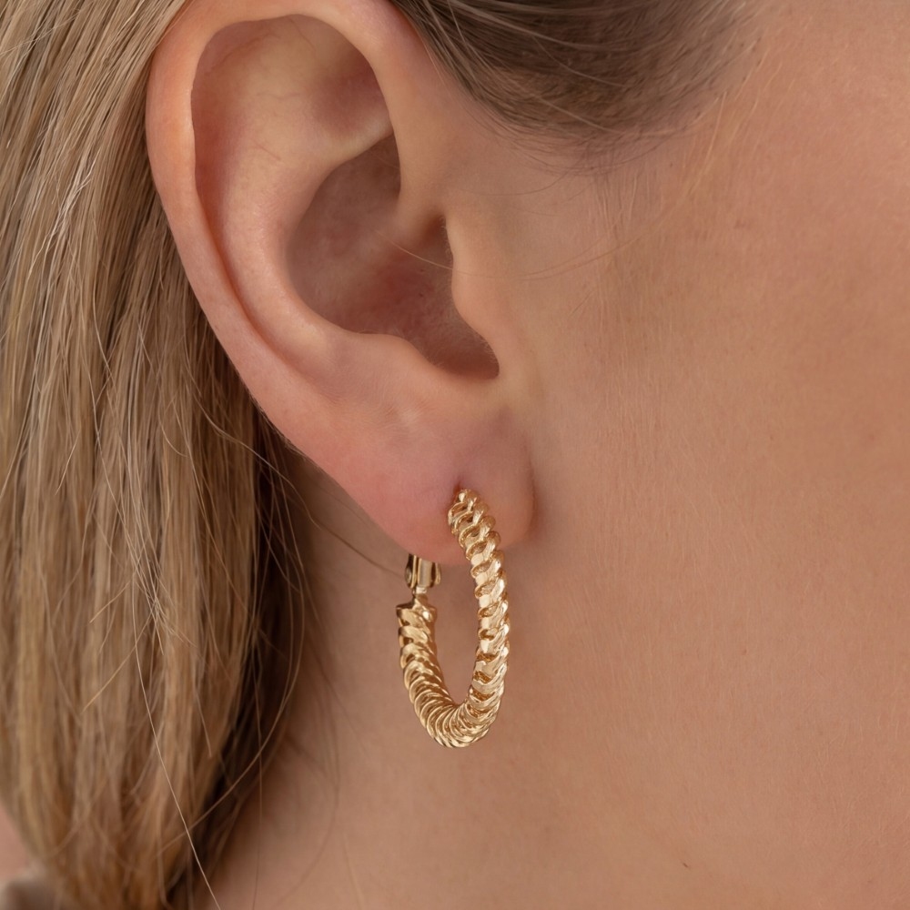 Chunky Rope Twist Hoop Earrings