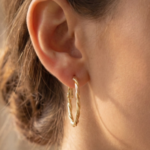 Twisted Wire Large Hoop Earrings