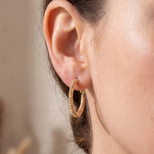 Scale Textured Large Hoop Earrings