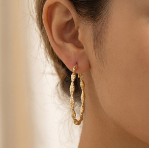 Geometric Link Large Hoop Earrings