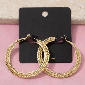 Chunky Braided Rope Large Hoop Earrings
