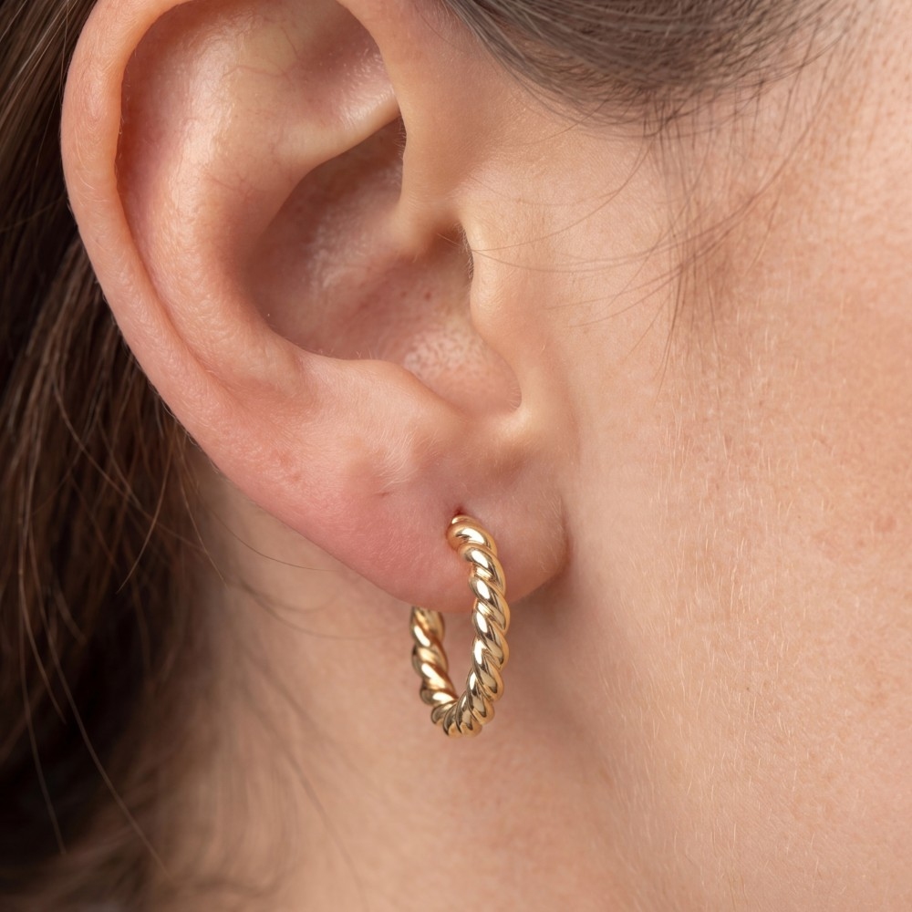 Twisted Rope Mini Huggie Hoop Earrings