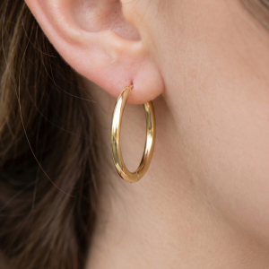 Classic Polished Tube Statement Hoop Earrings