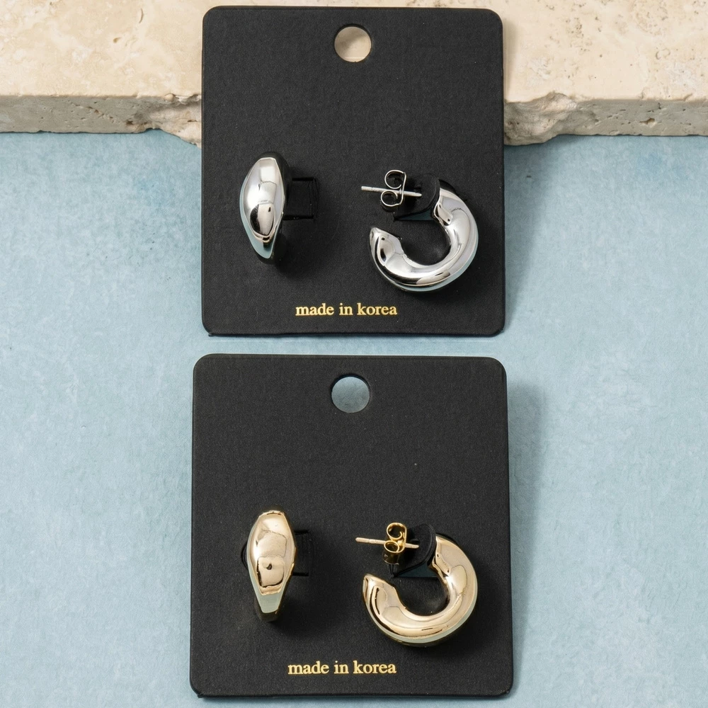Gold Chunky Open Hoop Earrings
