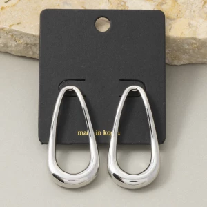 Sculpted Open Teardrop Drop Earrings