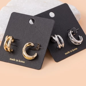 Twisted Crossover Double Hoop Earrings