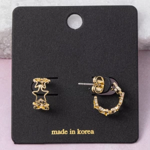 Open Star Cutout Huggie Hoop Earrings