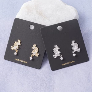 Butterfly Cluster Earrings With Cz Drop