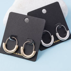 Chunky Bottom Wire Top Hoop Earrings