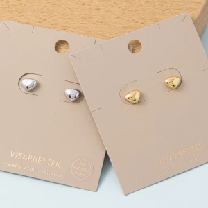 Puffed Triangle Dome Stud Earrings