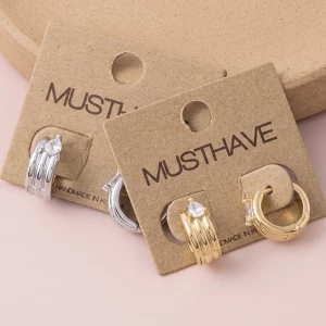 Ribbed Huggie Hoop Earrings With Pear Cz Top