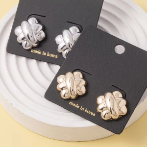Polished Interwoven Knot Stud Earrings