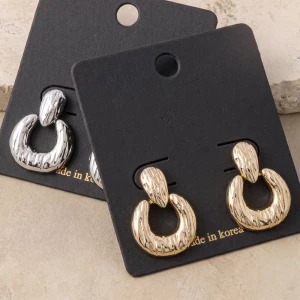 Hammered Texture Doorknocker Earrings