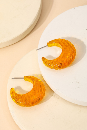 Yellow Acetate Hoop Earrings