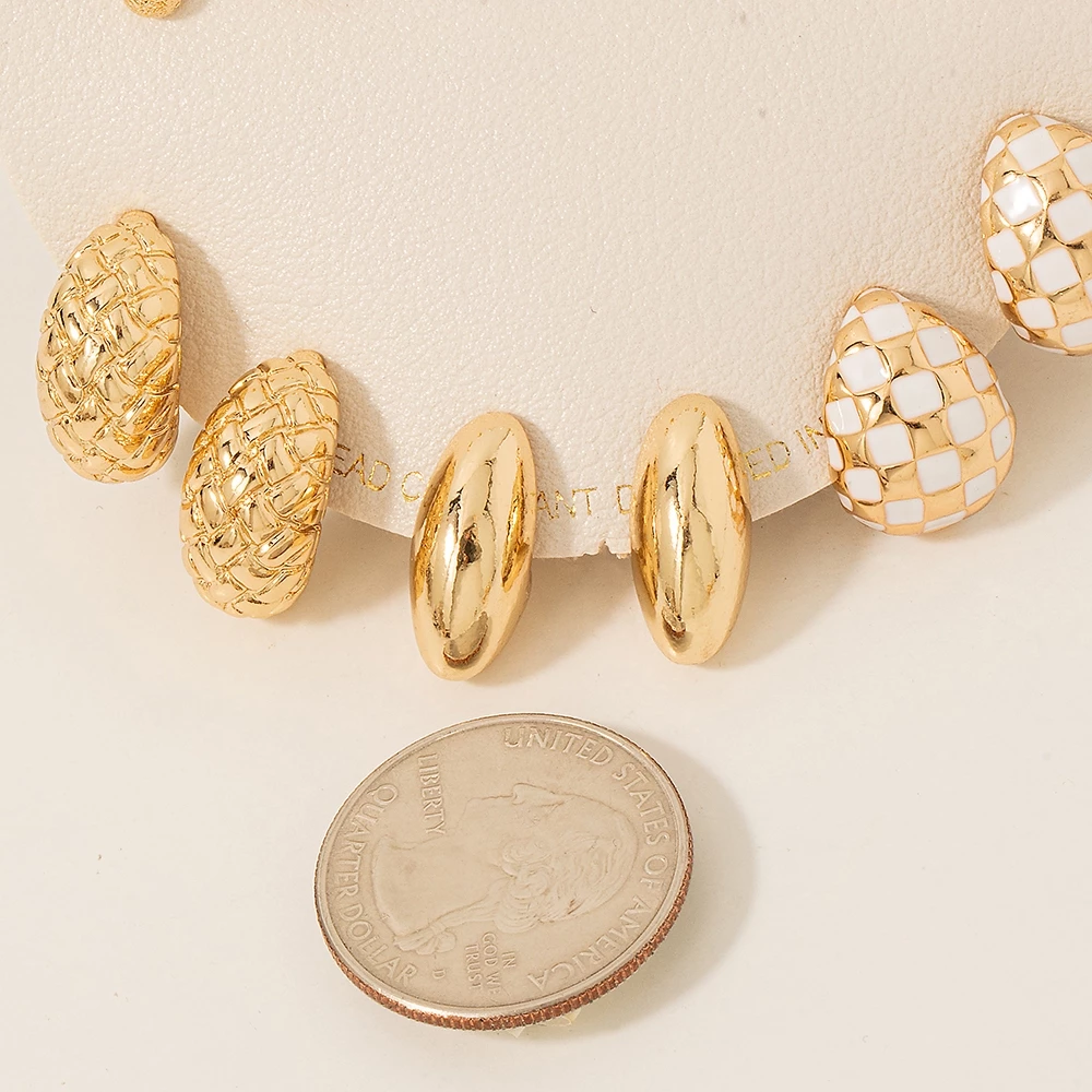 Mixed Huggee And Stud Earrings Set