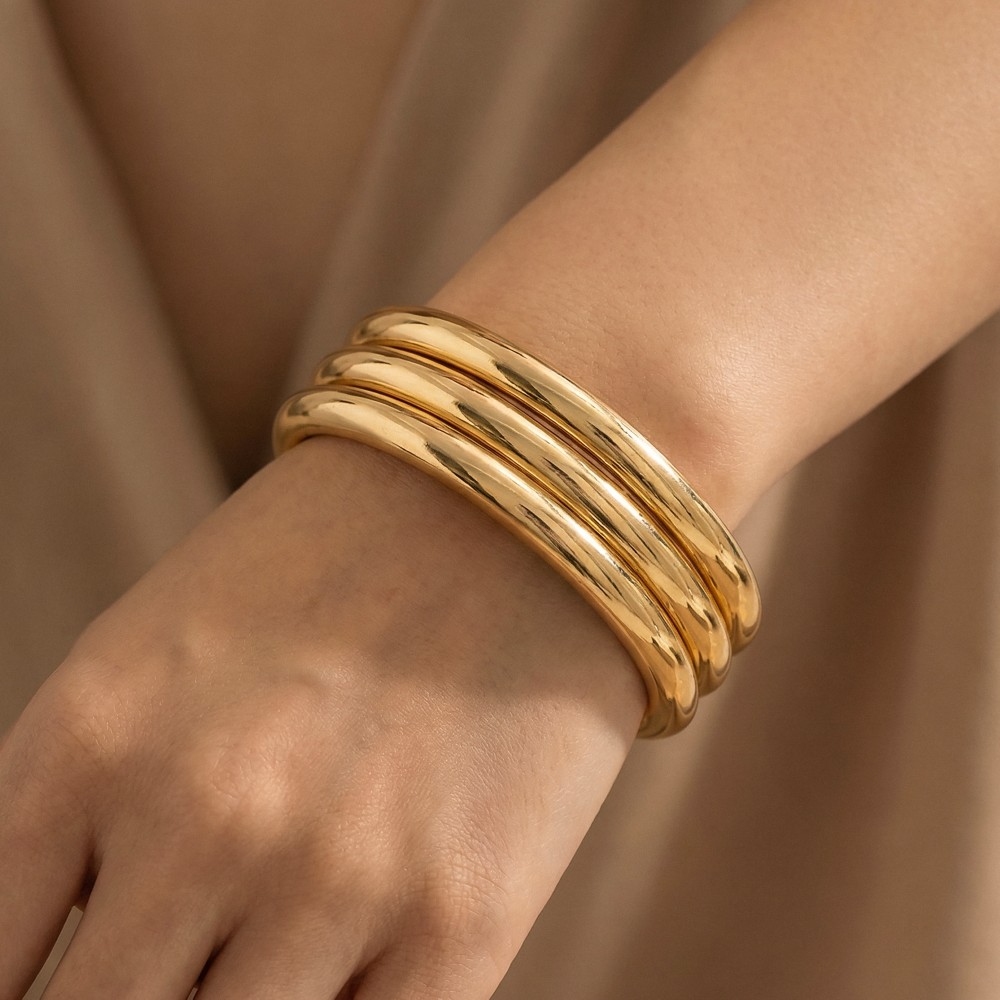 Metallic Triple Bangle Bracelet