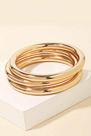 Metallic Triple Bangle Bracelet Set