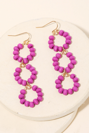 Circle Layered Bead Drop Earrings