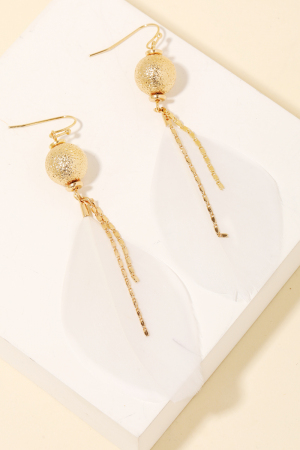 Feather And Chain Dangle Hook Earrings
