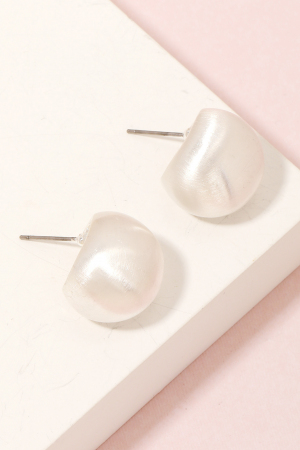 Brushed Metallic Sphere Huggie Earrings