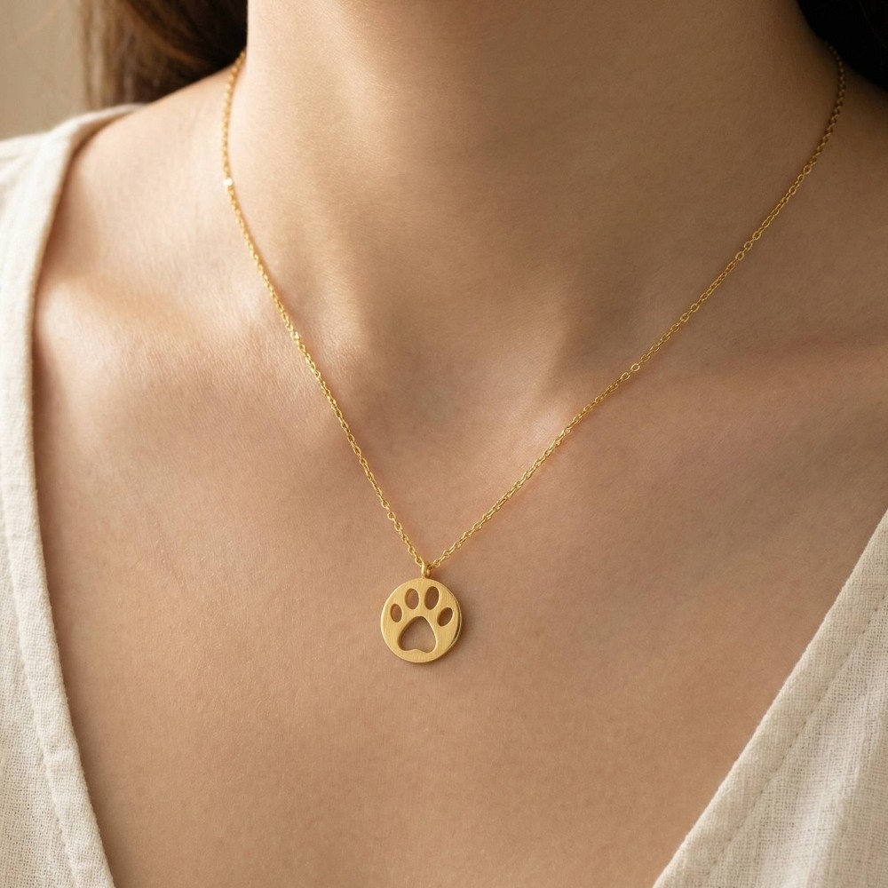 Paw Print Pendant Necklace