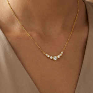 Elegant Jewel Link Charm Necklace