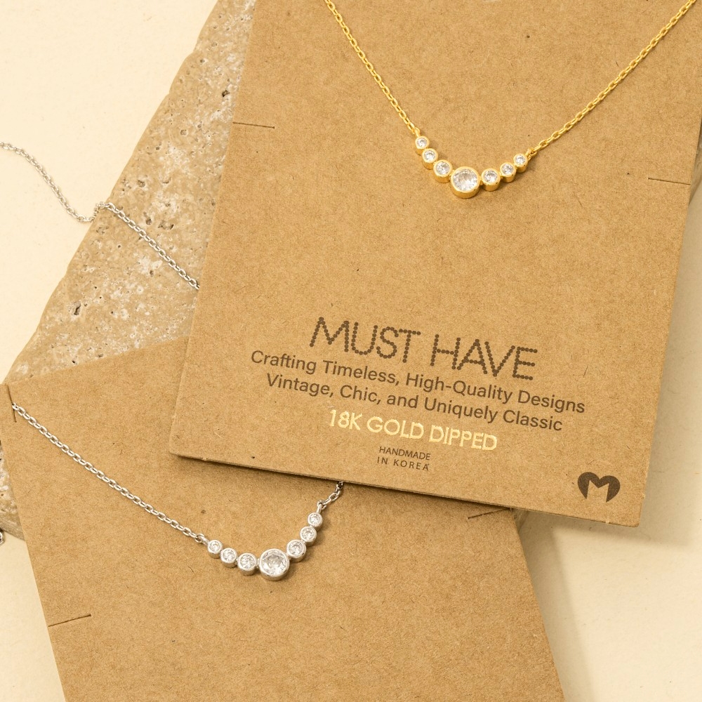 Elegant Jewel Link Charm Necklace