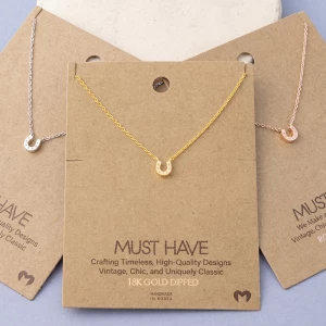Dainty Lucky Horseshoe Pendant Necklace