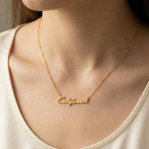 California Handwritten Pendant Necklace